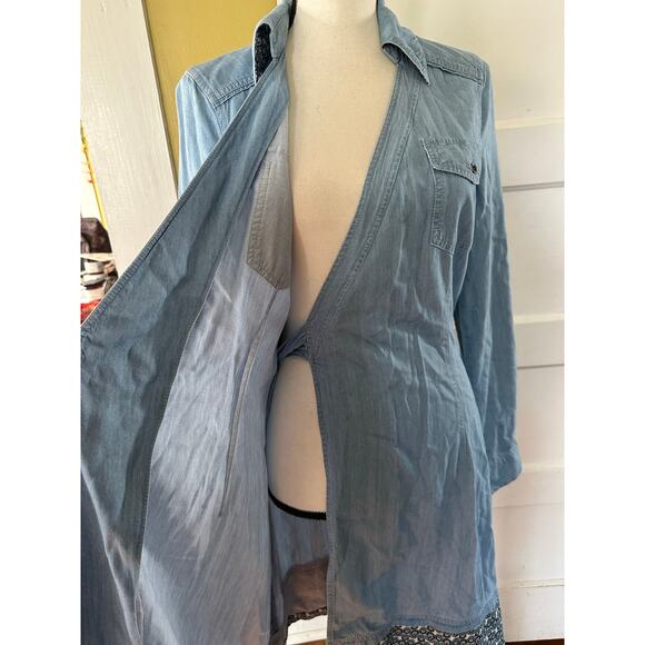Diane von Furstenberg Savion Denim Chambray Wrap Shirt Dress Size 6 - Picture 11 of 16